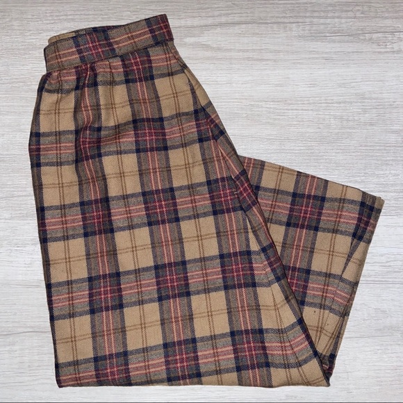 Dresses & Skirts - Vintage Lady Thomson Brown Tan Plaid Skirt